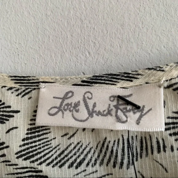 LoveShackFancy Celeste Top Moroccan Leaf Cream black ruffle sleeve - Picture 12 of 13